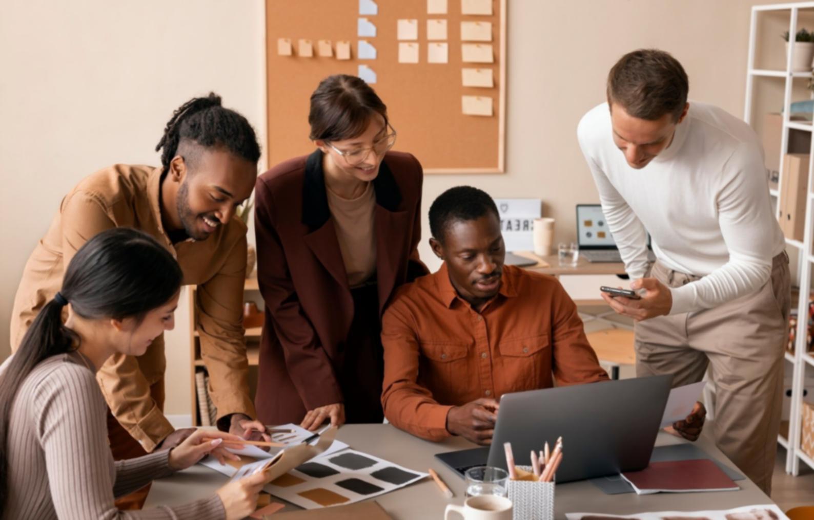 Professional financial analyst reviewing documents and reports in modern office environment